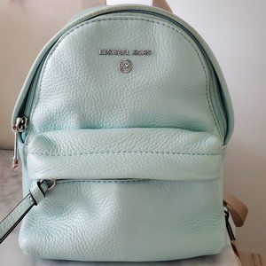 Michael Kors Pebbled Leather Aqua Blue Mini Backpack